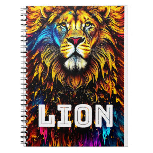 Artistic Lion Art Colour Splash Notebook