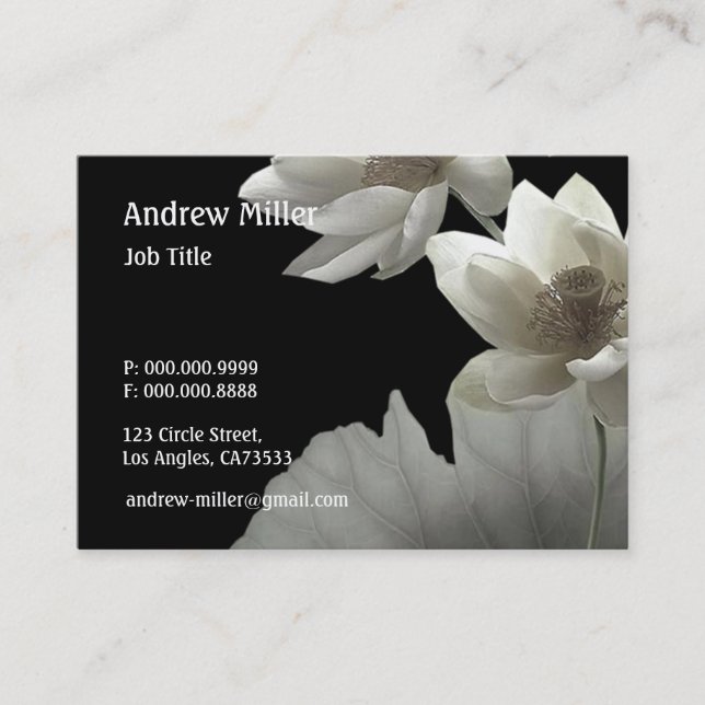 Artistic Lotus Blossoms Business Card (Front)