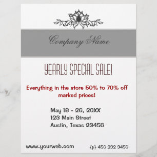 Artistic Lotus Flower Black White Drawing Sales Flyer