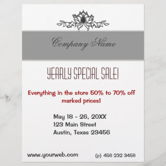 Artistic Lotus Flower Black White Drawing Sales Flyer