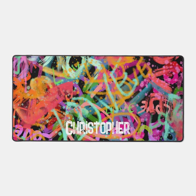 Artistic love urban graffitti desk mat (Front)