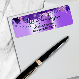 Artistic Luxury Chic Modern Glam Purple Metallic