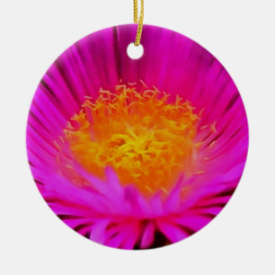 Artistic Magenta Pink Aster Flower Floral Art Ceramic Tree Decoration