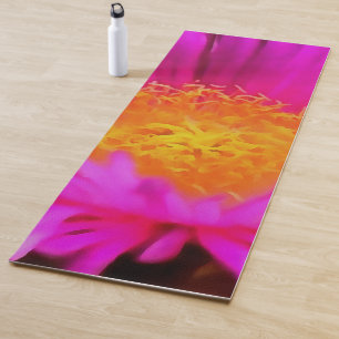 Artistic Magenta Pink Aster Flower Floral Art Yoga Mat