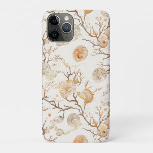 Artistic Marine Coral Seashell Terracotta Ivory Case-Mate iPhone Case