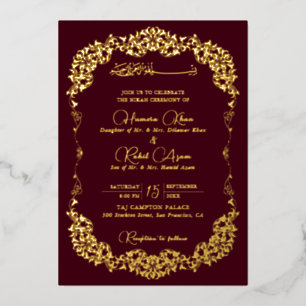 Artistic Maroon Burgundy Floral Paisley Wedding