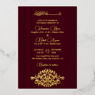 Artistic Maroon Burgundy Floral Paisley Wedding