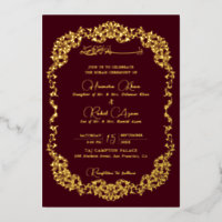 Artistic Maroon Burgundy Floral Paisley Wedding
