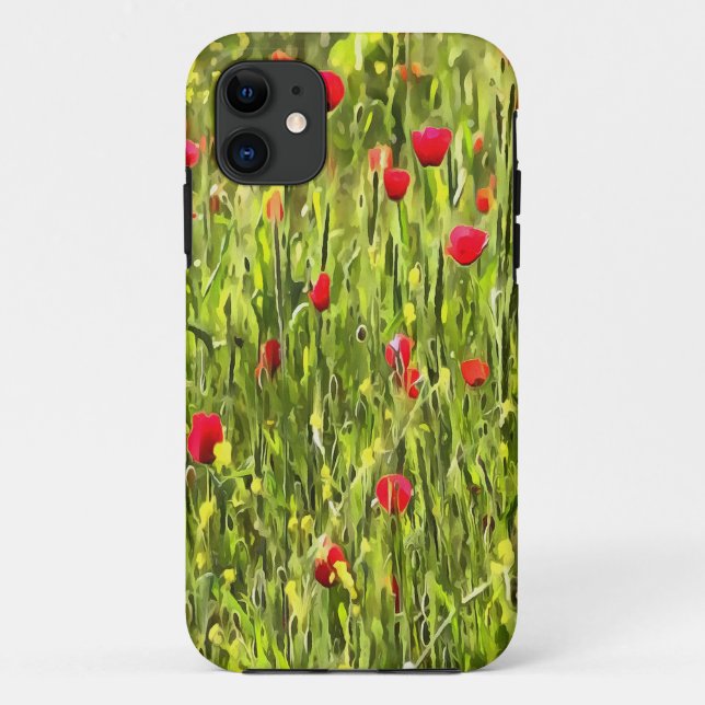 Artistic Meadow Poppy Landscape Case-Mate iPhone Case (Back)