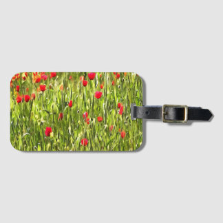 Artistic Meadow Poppy Landscape Luggage Tag