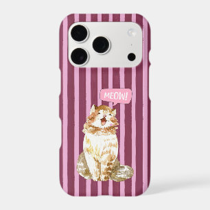 Artistic Meow Cat Striped Aesthetic Phone Case