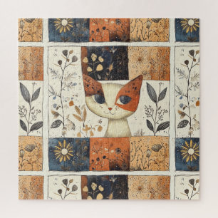 Artistic Mid-Century Modern Cute Cats Jigsaw Puzzle