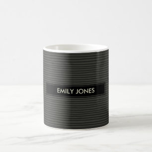 ARTISTIC MINIMAL BLACK SKETCH STRIPED LINE PATTERN COFFEE MUG