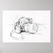 Artistic Minimal Camera Sketch -