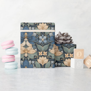 Artistic Modern Floral Mosaic Wrapping Paper
