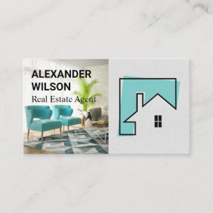 Artistic Modern Home Logo Interior Business Card