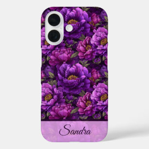 Artistic Moms Day Gifts Peony Floral Custom iPhone 16 Case