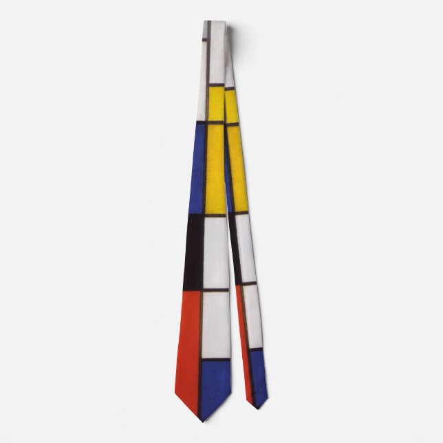 Artistic Mondrian Abstract Painting Design Tie (Front)