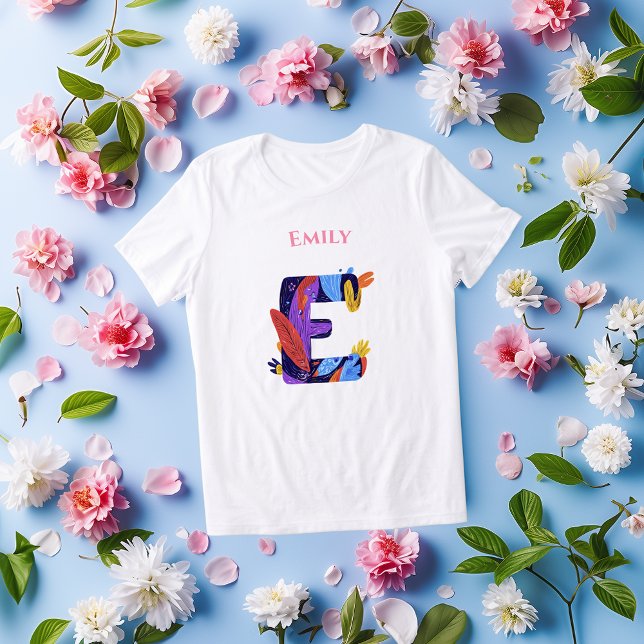 Artistic Monogram - Letter E Colourful Birthday Tri-Blend Shirt (Creator Uploaded)