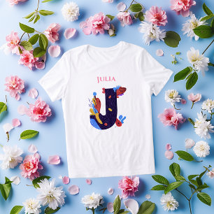 Artistic Monogram - Letter J Birthday Gift Tri-Blend Shirt