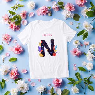 Artistic Monogram - Letter N Bold Colourful Gift Tri-Blend Shirt