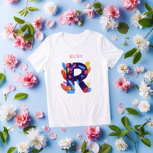 Artistic Monogram - Letter R  Bold Birthday Gift Tri-Blend Shirt