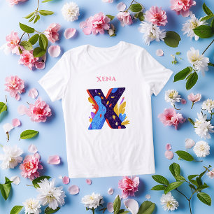 Artistic Monogram - Letter X Bold and Colourful Tri-Blend Shirt