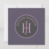 Artistic Monogram Name Logo Raspberry Violet
