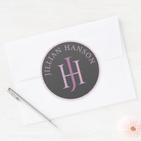 Artistic Monogram Name Logo Raspberry Violet