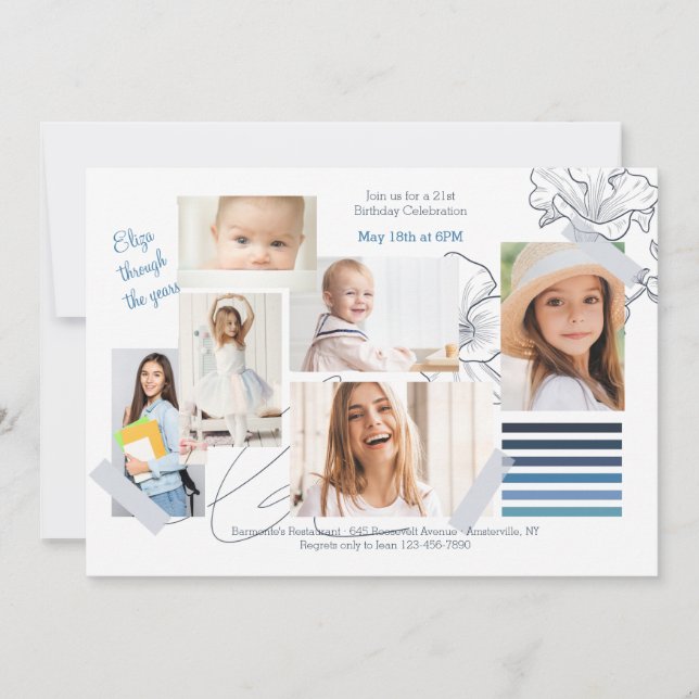 Artistic Mood Photo Birthday Invitation (Front)