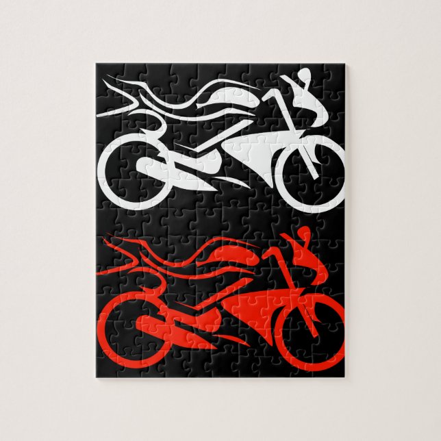 Artistic motorbike graphic jigsaw puzzle (Vertical)