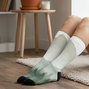 Artistic Mountain Meadow and Grass Landscape Socks