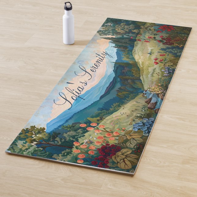 Artistic Mountains And Flowers Nature Serenity Yoga Mat (In Situ)
