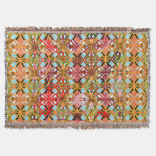 Artistic Multi Colour Diamond Pattern Throw Blanket