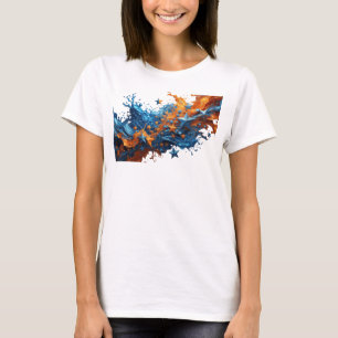 Artistic Navy STARS IN THE SKY Artistic Motif T-Shirt