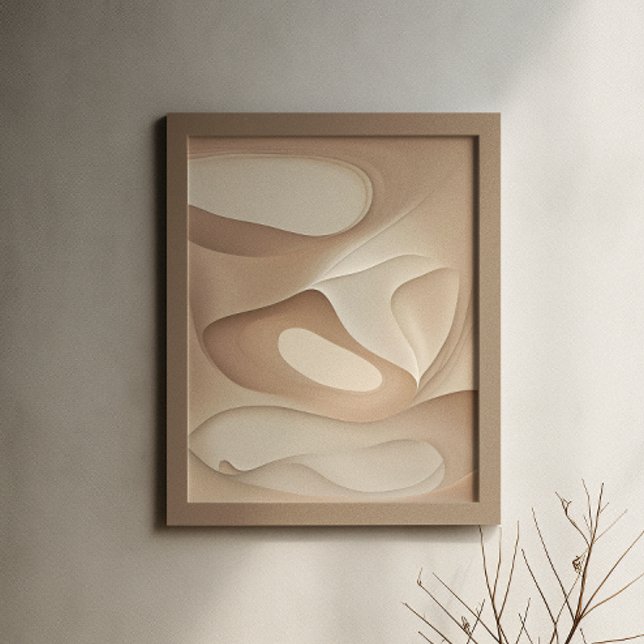 Artistic Neutral Tones Fluid Abstract Art Poster (Creator Uploaded)