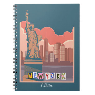 Artistic New York Skyline Personalised  Notebook
