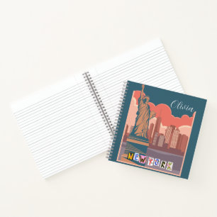 Artistic New York Skyline Personalised Notebook