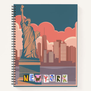 Artistic New York Skyline Personalised  Notebook