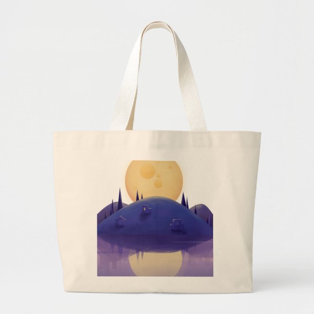 Artistic Nightscape Illustration Tote  (Front)