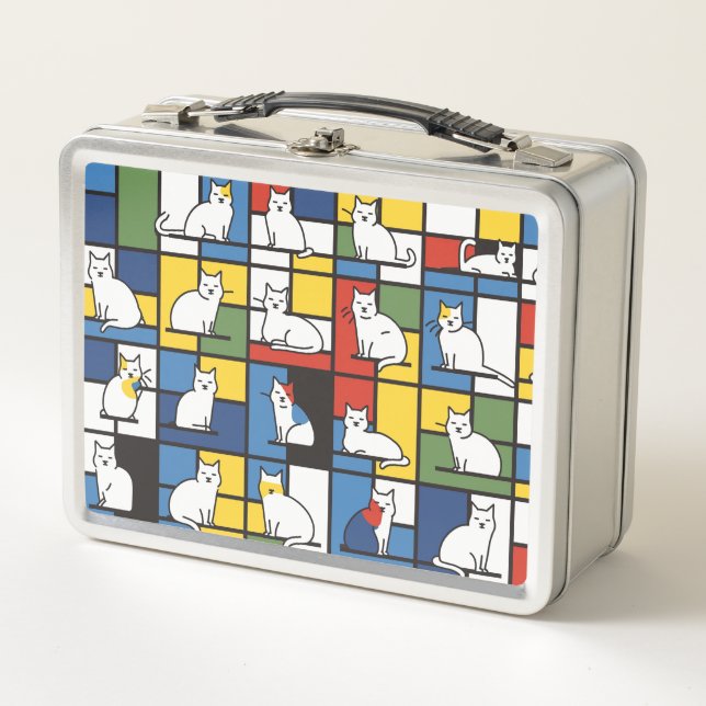 Artistic OCD Obsessive Cat Disorder Metal Lunch Box (Front)