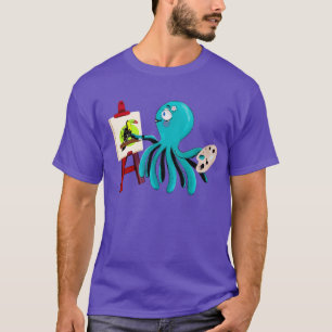 Artistic Octopus Painting A Toucan - cute and fun! T-Shirt