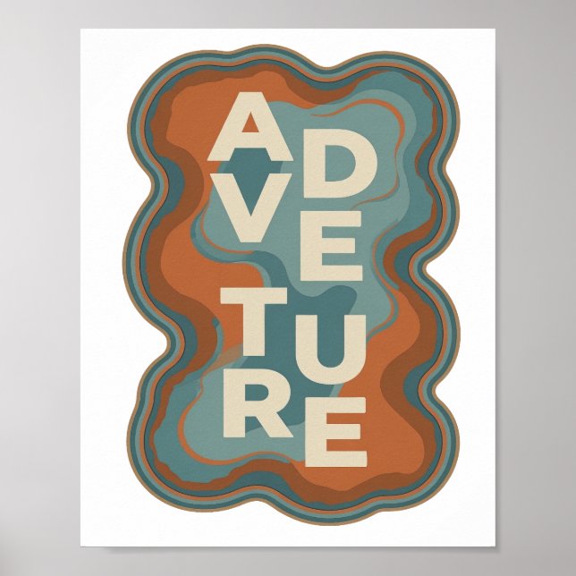 Artistic Orange ADVENTURE Slogan Design Poster (Front)