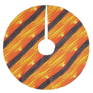 Artistic Orange Aegean Sunset Akyaka Brushed Polyester Tree Skirt