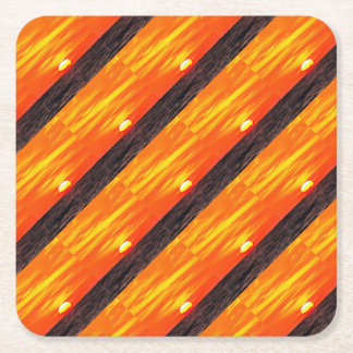 Artistic Orange Aegean Sunset Akyaka Square Paper Coaster