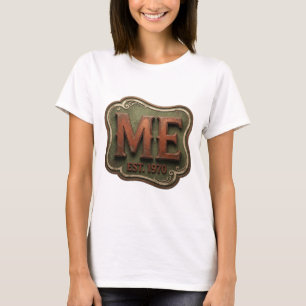 Artistic Orange ME EST 1970 Quote Design T-Shirt