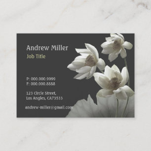 Artistic Oriental Lotus Blossoms Waterlilies Business Card