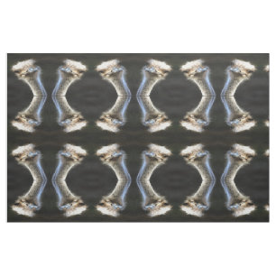 Artistic Ostrich Portrait With Goofy Expression Fabric