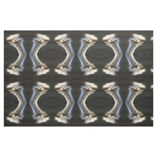 Artistic Ostrich Portrait With Goofy Expression Fabric (Fat Quarter)