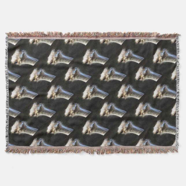 Artistic Ostrich Portrait With Goofy Expression Throw Blanket (Front)